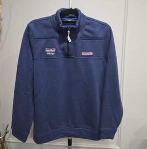 Vineyard Vines By Shep & Ian Men's Navy Sweater 1/4zip Chicago Logo Sz.M